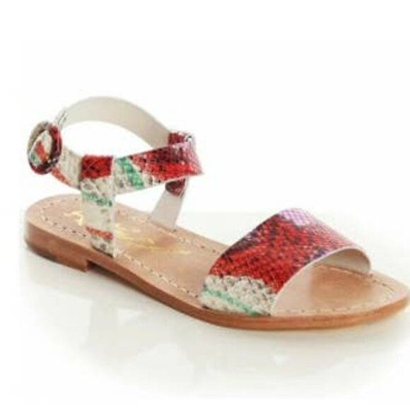 Alice + Olivia Bella Sandals Colorful Snake Embossed Size 10 / 40 - Picture 1 of 16